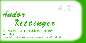 andor kittinger business card